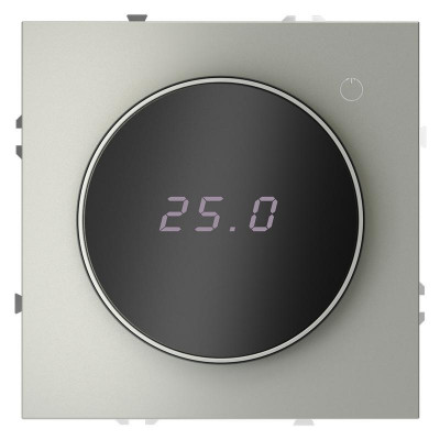 Терморегулятор электронный S70 с индикацией и датчиком для теплого пола механизм сталь Voltum VLS070105