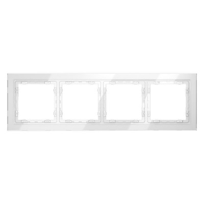 Рамка 4-м S70 стеклян. бел. Voltum VLS110401