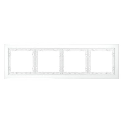 Рамка 4-м S70 стеклян. бел. матов. Voltum VLS110402