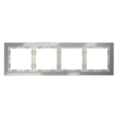 Рамка 4-м S70 стеклян. сталь Voltum VLS110405