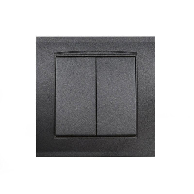 Выключатель 2-кл. СП Бриллиант 10А IP20 в сборе графит Universal 7947403-Gr