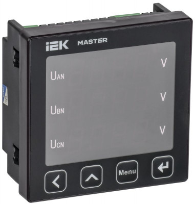 Вольтметр цифровой щитовой 3ф RS-485 96х96 LED MASTER IEK MI-DV21-6-3-1-LED