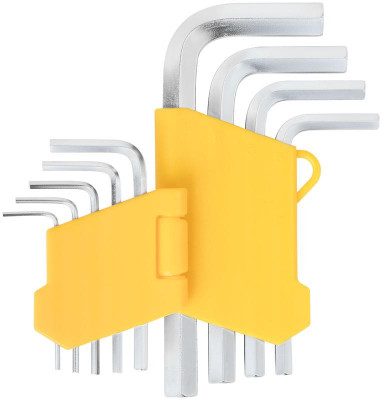 Ключ шестигранный 1.5-10мм в пластик. держателе CrV сталь (уп.9шт) FIT 64186