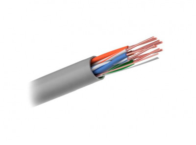 Кабель витая пара U/UTP кат.5E 4 пары медь внутр. сер. (уп.305м) SarmatT 00088898