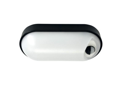 Светильник светодиодный WP 15 C 12W OP 840 W10L22 BK MDM 220х106х60мм 12Вт 4000К IP65 ЖКХ овал. пылевлагозащ. с датчиком движения черн. Русский Свет 15071524502