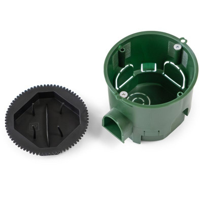 Коробка установочная 68х60 углубленная безгалогенная (HF) с саморезами и крышкой Промрукав 80-0550СКм