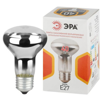 Лампа накаливания R63 40Вт рефлектор E27/E27 230В Эра Б0066550