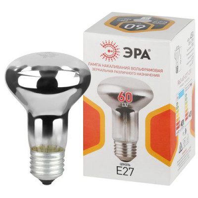 Лампа накаливания R63 60Вт рефлектор E27 /E27 230В Эра Б0066536