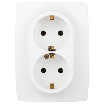Розетка 2-м СП Эра12 12-2106-01М 16А 250В 2X2P+E Schuko бел. матов. Эра Б0065721