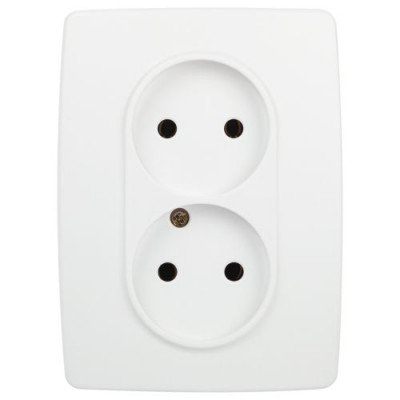 Розетка 2-м Эра12 12-2107-01М 16А 250В 2х2P бел. матов. Эра Б0065688