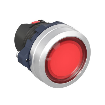Головка кнопки плоская с фиксацией алюм. кольцо прозр. красн. DKC M22P-FLLRA