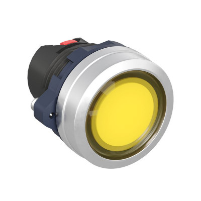Головка кнопки плоская с фиксацией алюм. кольцо прозр. желт. DKC M22P-FLLYA