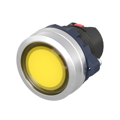 Головка кнопки плоская без фиксации алюм. кольцо прозр. желт. DKC M22P-FMLYA