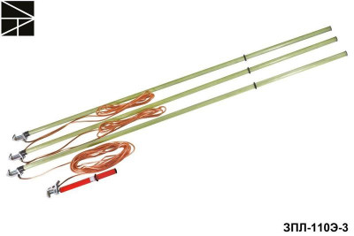 Заземление переносное для воздушных линий ЗПЛ-110Э-3 ШБ сечение 25мм с протоколом испытаний ЭЛЕКТРО ТРЕЙД ET-Z175-SB-25-P