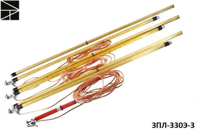 Заземление переносное для воздушных линий ЗПЛ-330Э-3 сечение 25мм с протоколом испытаний ЭЛЕКТРО ТРЕЙД ET-Z187-25-P