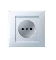Розетка 1-м СП Simon15 16А IP20 без заземл. защ. шторки бел. Simon 1590444-030