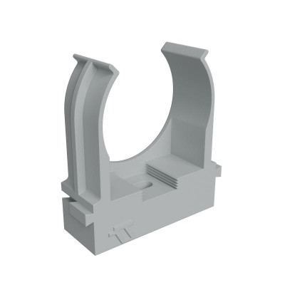 Держатель для труб (клипса) KM-KKPM-32 d32мм для прямого монтажа сер. (уп. 50шт) КМ LO67233