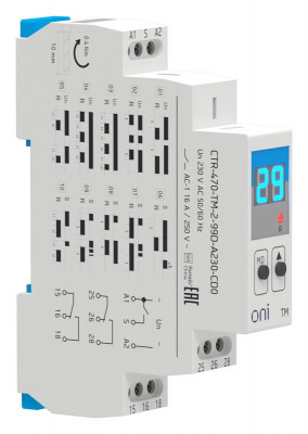 Реле времени многофункц. TM дисплей 2 контакта 230В AC ONI CTR-470-TM-2-99D-A230-CD0
