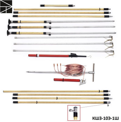 Заземление переносное для воздушных линий КШЗ-10Э-1Ш сечение 25мм с протоколом испытаний ЭЛЕКТРО ТРЕЙД ET-Z214-25-P