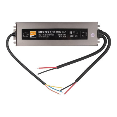 Блок питания для светодиод. ленты BSPS 24В 8.25А 200Вт IP67 JazzWay 5066557