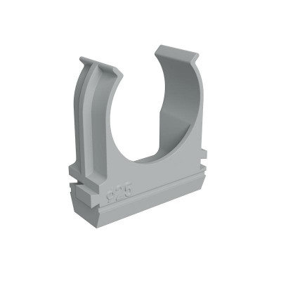 Крепеж-клипса для пластик. труб d25мм сер. (уп.100шт) КМ LO67226