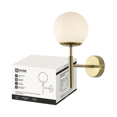 Светильник AURORA ONE-G9-LT 1хG9 настен. под лампу лафон матов./корпус латун. IN HOME 4690612063706