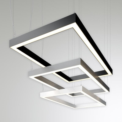 Светильник светодиодный RVE-PLS5070-CUADRO-1491-P 118Вт 4000К 1491х771х70мм сег. 1131мм 50х70мм прямоугольник подвесной RAL9006 муар сер. RVElektro RVE00018714