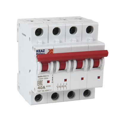 Выключатель нагрузки модульный 4п 20А OptiDin BM63P-420-ОМ4-РЕГ (ВМ63Р) КЭАЗ 393409