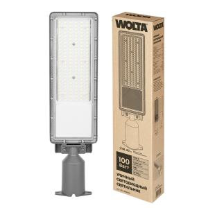 Светильник светодиодный STL-100W/03 100Вт 5700К IP65 12000лм 497х69х130мм с поворотным кронштейном уличный консольный сер. WOLTA Pro