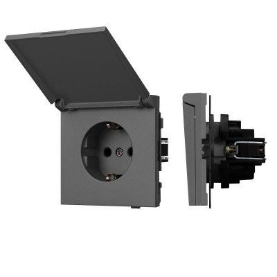 Розетка 1-м СП SCT-TENDO-MCP-SFPL-GR 16А IP44 230В влагозащ. механизм Arlight 054601