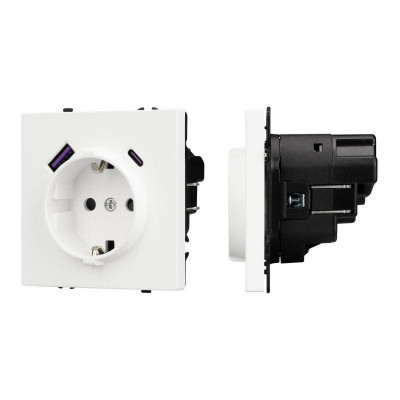 Розетка 1-м СП SCT-NOBE-MUAC-SFPL-WH 16А IP20 230В с USB зарядкой механизм Arlight 054284