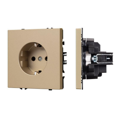 Розетка 1-м СП SCT-NOBE-MEU1-SFPL-GD 16А IP20 230В механизм Arlight 054278