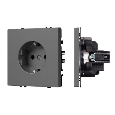 Розетка 1-м СП SCT-NOBE-MEU1-SFPL-GR 16А IP20 230В механизм Arlight 054279