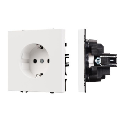 Розетка 1-м СП SCT-NOBE-MEU1-SFPL-WH 16А IP20 230В механизм Arlight 054276