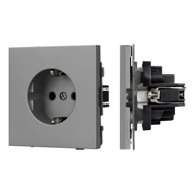 Розетка 1-м СП SCT-TENDO-MEU1-PL-GR 16А IP20 230В механизм Arlight 054080