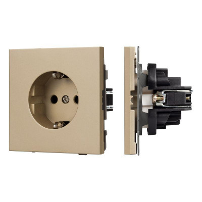 Розетка 1-м СП SCT-TENDO-MEU1-SFPL-GD 16А IP20 230В механизм Arlight 054639