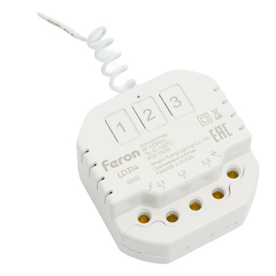 Контроллер радиочастотный LD314 для управления осветительным оборудованием на 3 канала компактный FERON 50133