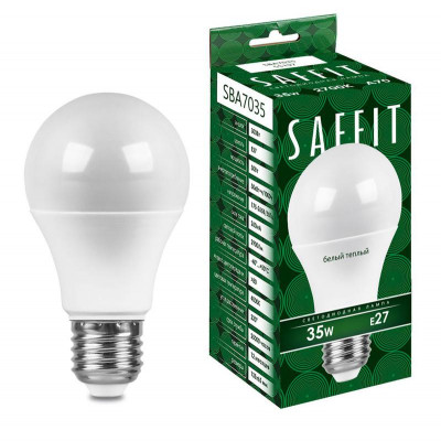 Лампа светодиодная SBA7035 35Вт A70 грушевидная 2700К E27 230В SAFFIT 55197