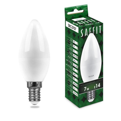 Лампа светодиодная SBC3707 7Вт C37 свеча 4000К E14 230В SAFFIT 55031