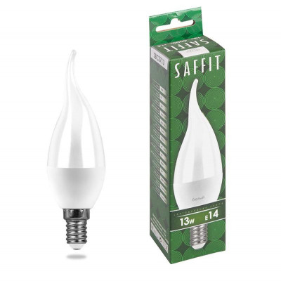 Лампа светодиодная SBC3713 13Вт C37T свеча на ветру 4000К E14 230В SAFFIT 55165