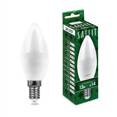 Лампа светодиодная SBC3713 13Вт C37 свеча 6400К E14 230В SAFFIT 55172