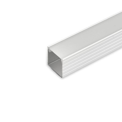 Профиль накладной SAB261 с матов. экраном 2 заглушками 2 крепежами в комплекте алюм. серебр. SAFFIT 55247