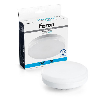 Лампа светодиодная LB-456 12Вт 6400К GX53 230В диммир. FERON 51066