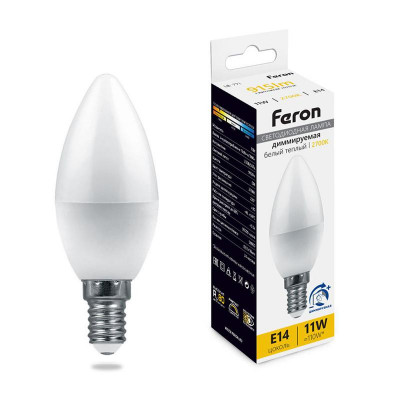 Лампа светодиодная LB-771 11Вт C37 свеча 2700К E14 230В диммир. FERON 51055