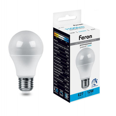 Лампа светодиодная LB-931 12Вт A60 грушевидная 6400К E27 230В диммир. FERON 51054