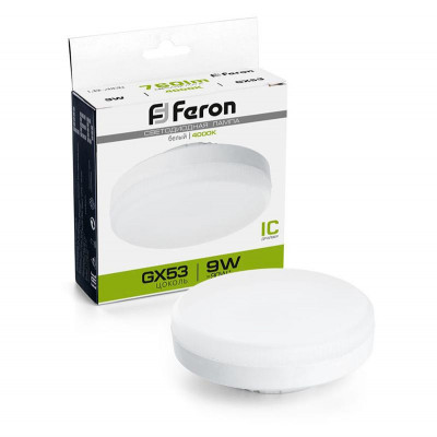 Лампа светодиодная LB-452 9Вт 4000К GX53 230В FERON 25829