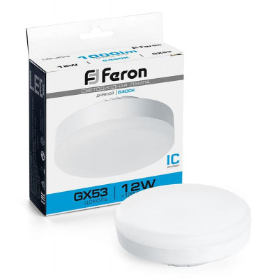 Лампа светодиодная LB-453 12Вт 6400К GX53 230В FERON 25868