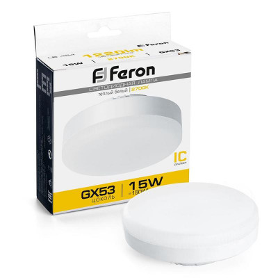 Лампа светодиодная LB-454 15Вт 2700К GX53 230В FERON 25834