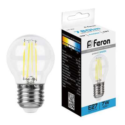 Лампа светодиодная LB-52 7Вт 6400К E27 230В FERON 38222