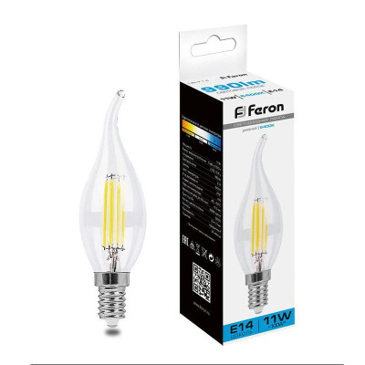 Лампа светодиодная LB-714 11Вт прозрачная 6400К E14 230В FERON 38237